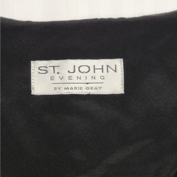 St John Evening Top Size Black Sleeveless Rhinestone Knit Vest Size:Small? - Picture 7 of 7